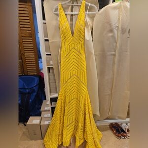 Elegant Yellow Evening Gown